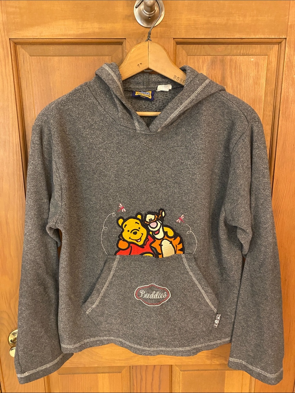 Vintage Youth Grey Crewneck Hoodie Sweater with Winnie the Pooh & Tigger Graphic